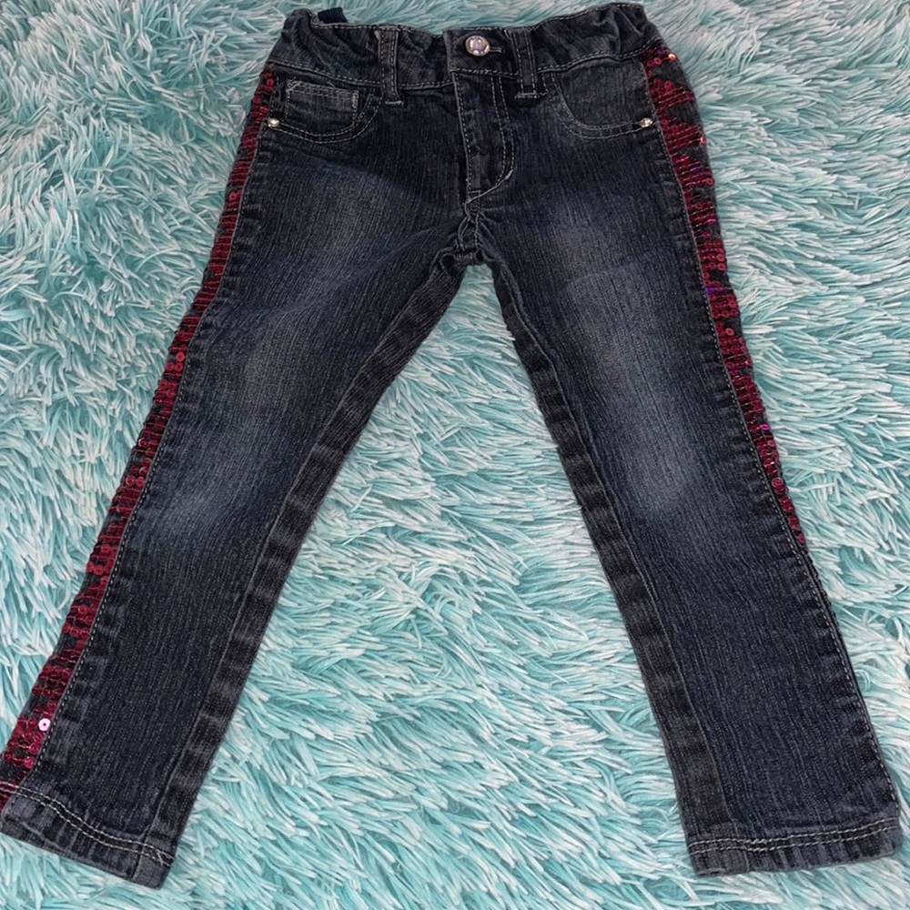 Hot Pink Sequin Skinny Jeans